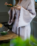 The Lilac Cloud Organic Cotton Robe: Long