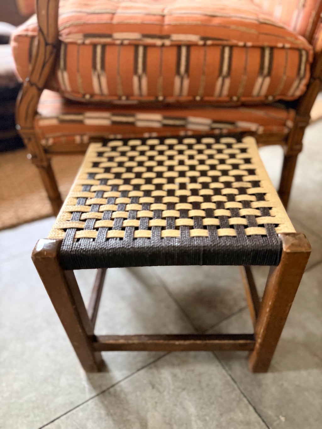 Midcentury Woven Stool 2