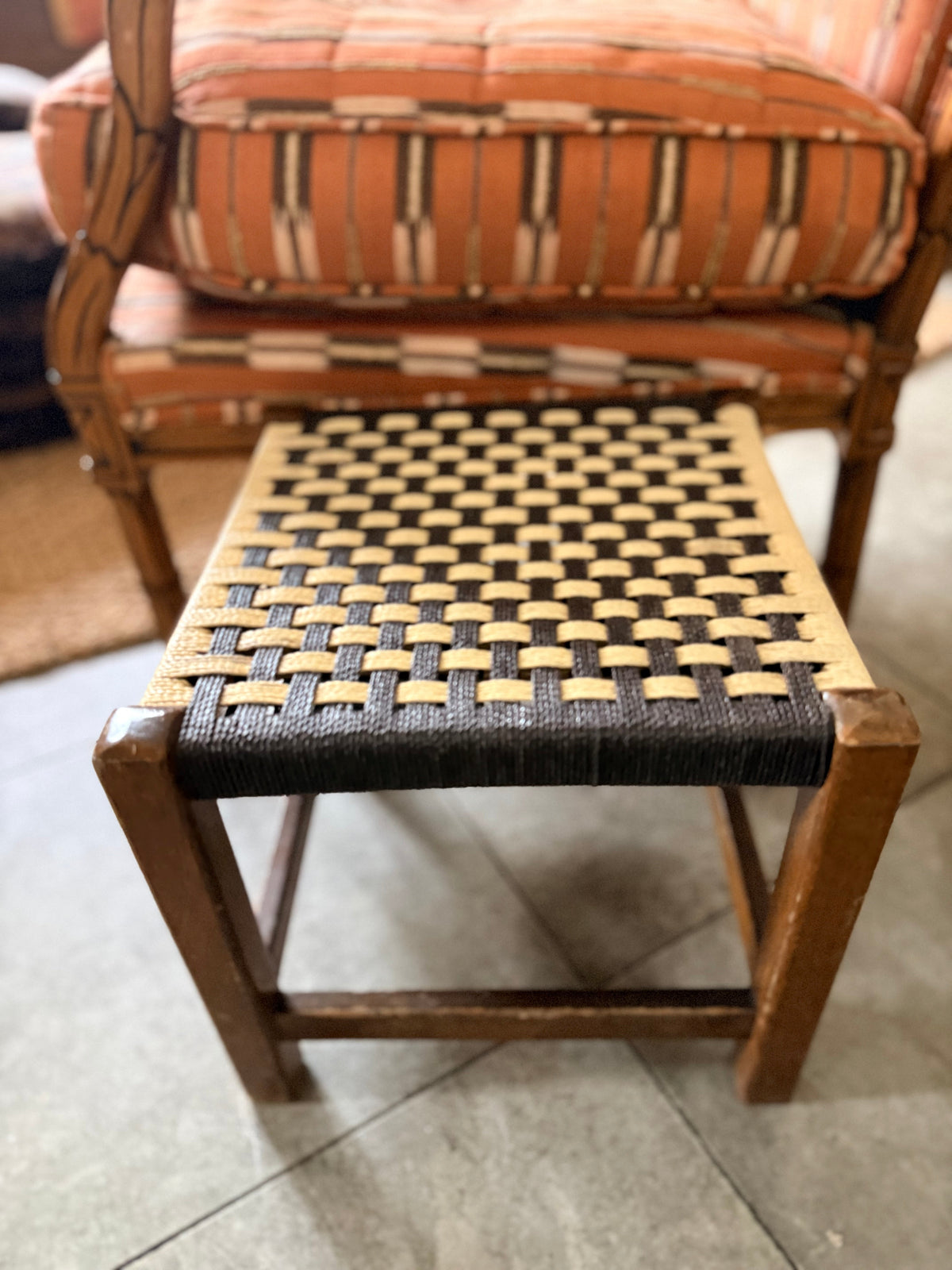 Midcentury Woven Stool 2