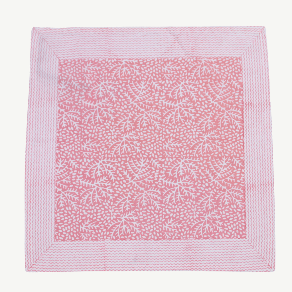 Pink Minerals Cotton Hand Block Napkins | Set of 4
