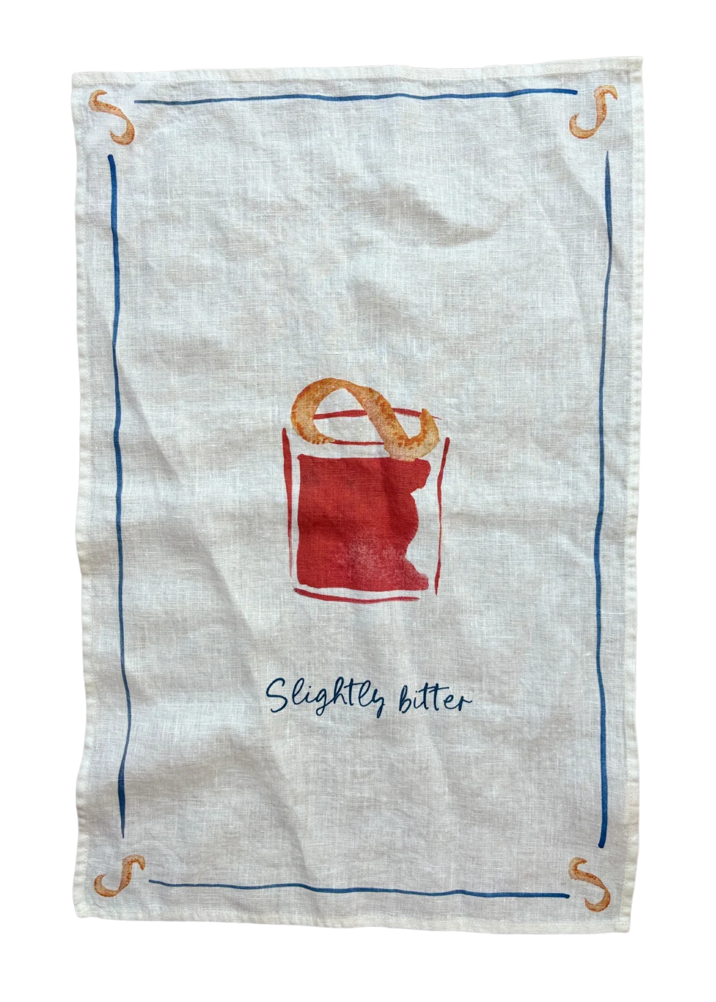 Slightly Bitter. Linen Tea Towel