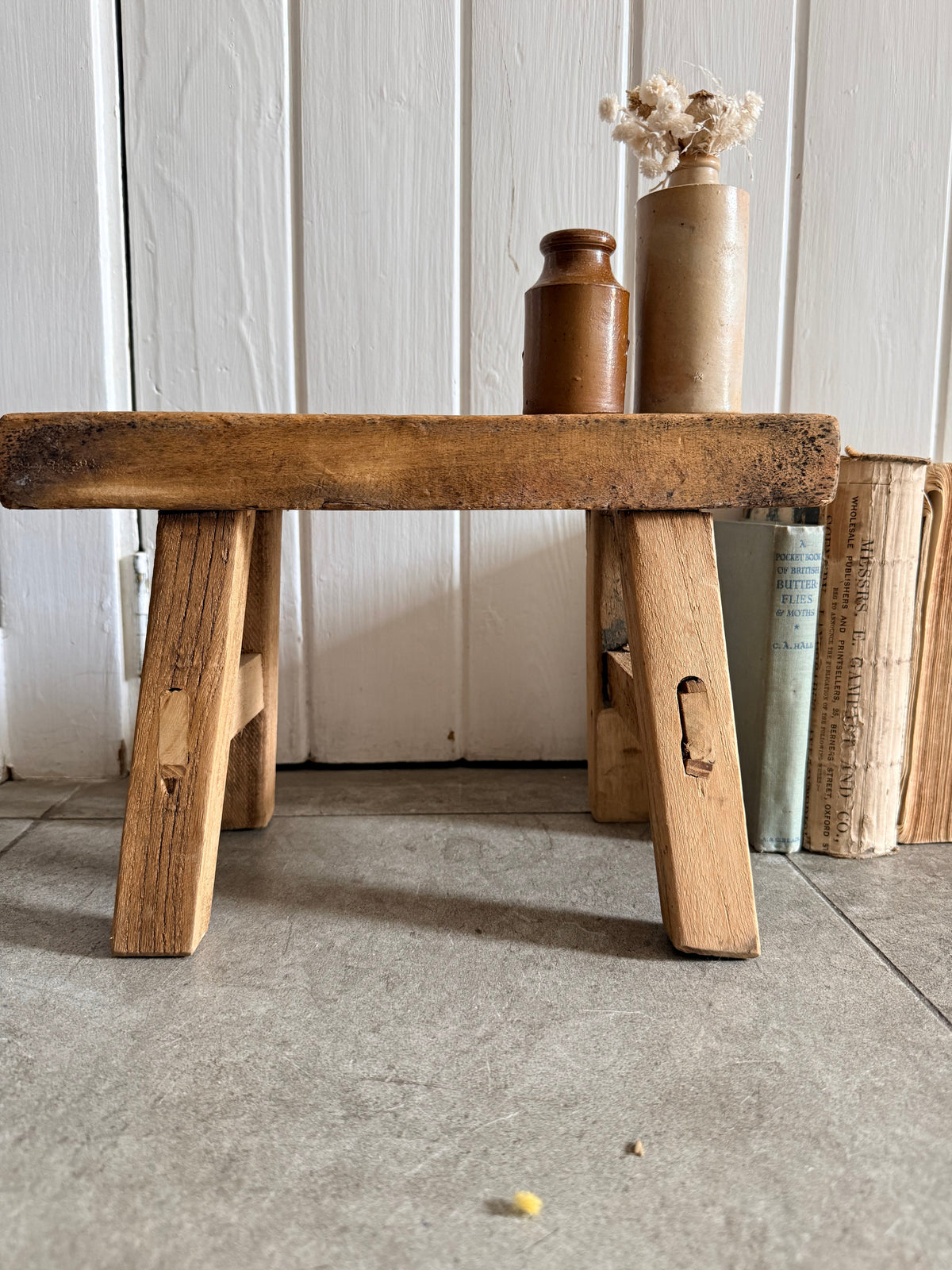 Mini Handcrafted Elm Stool