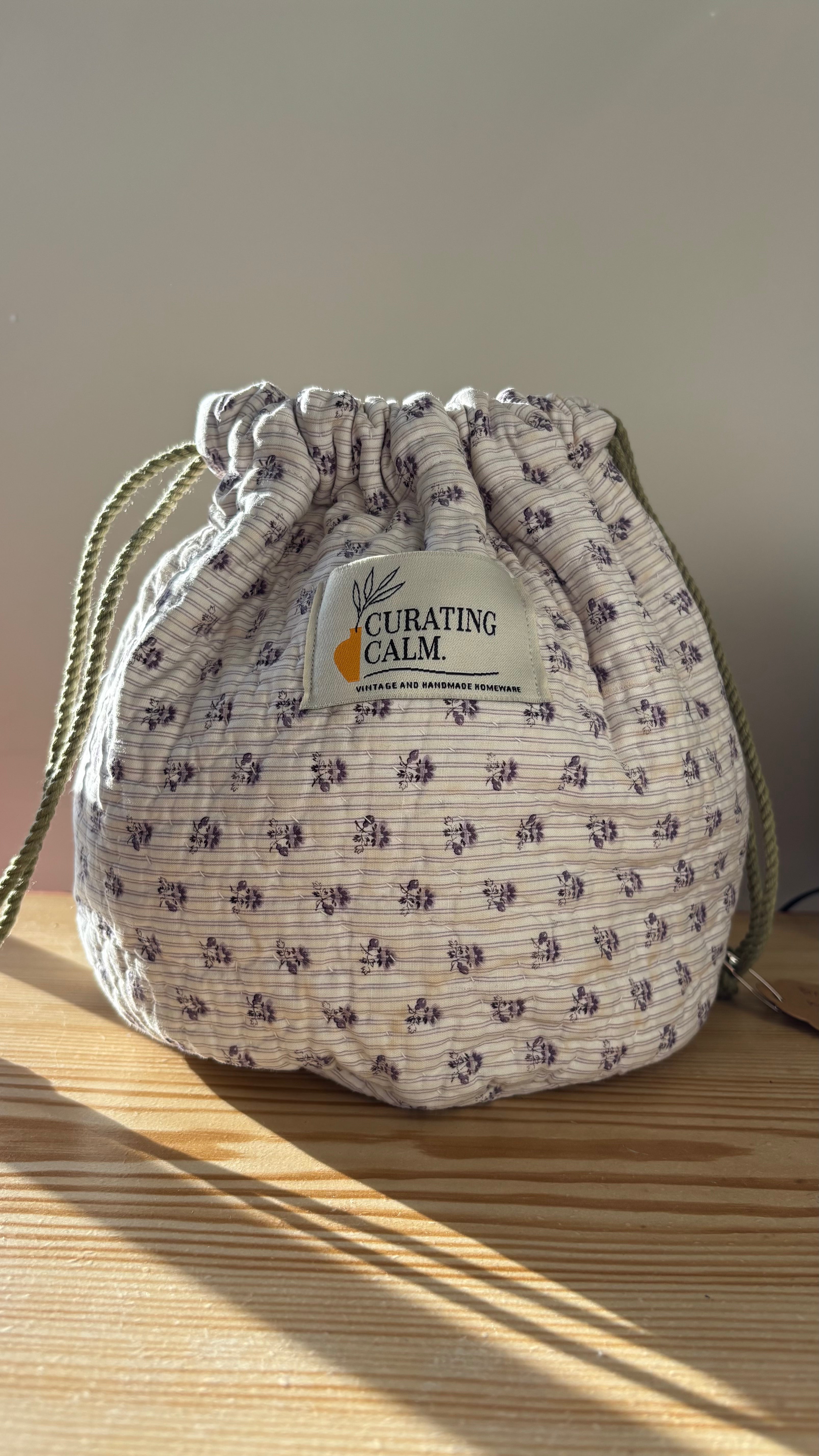 Washbag handmade from vintage quilt