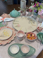 Asymmetric wild grasses ceramic serving centrepiece platter