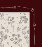 Dark Cherry Cow Parsley Scarf (Large) - 100% Silk