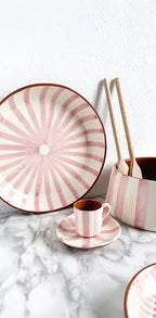 Striped Espresso Cup & Saucer