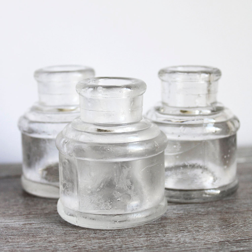 Vintage Clear Inkwell image 1