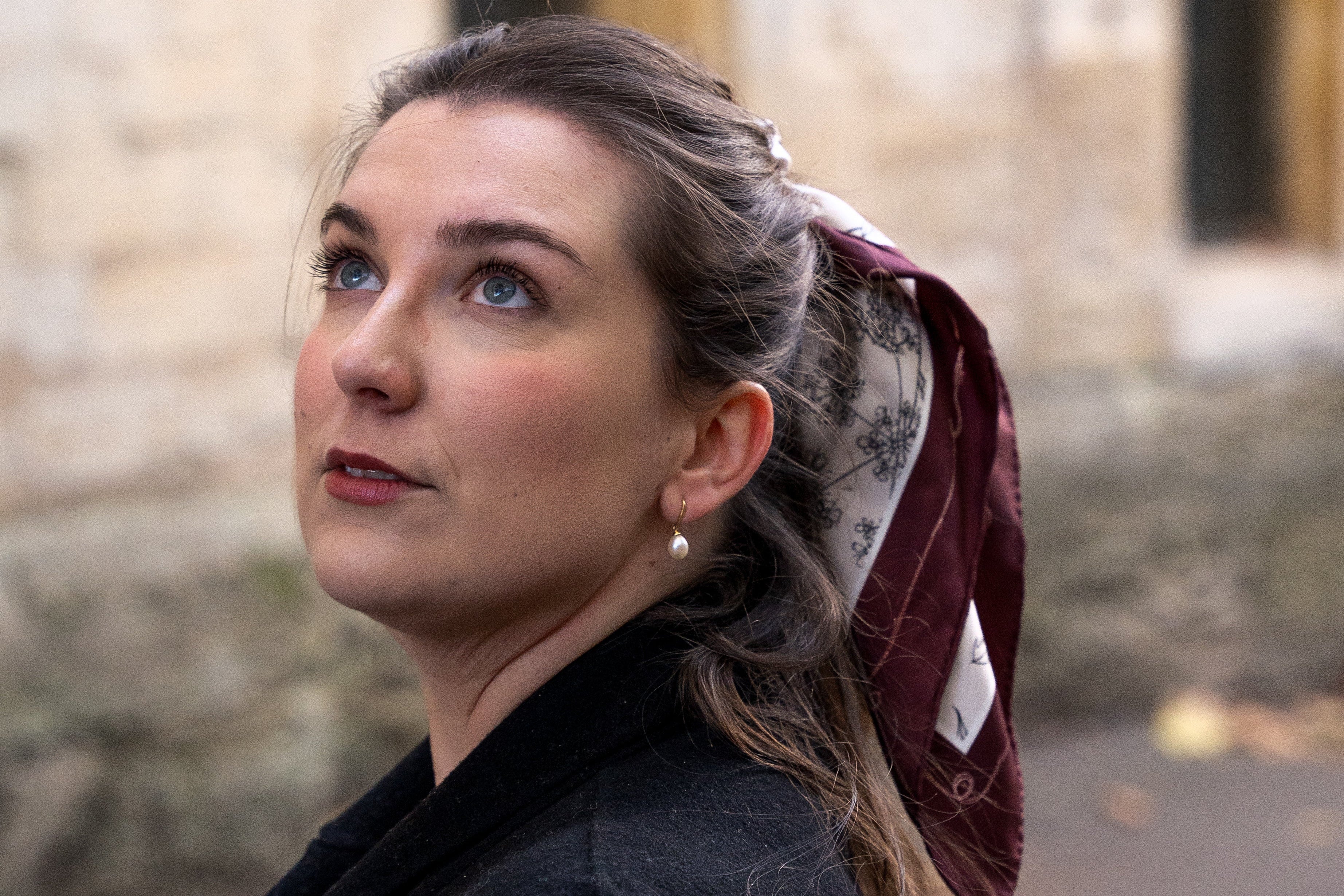 Dark Cherry Cow Parsley Scarf (Small) - 100% Silk