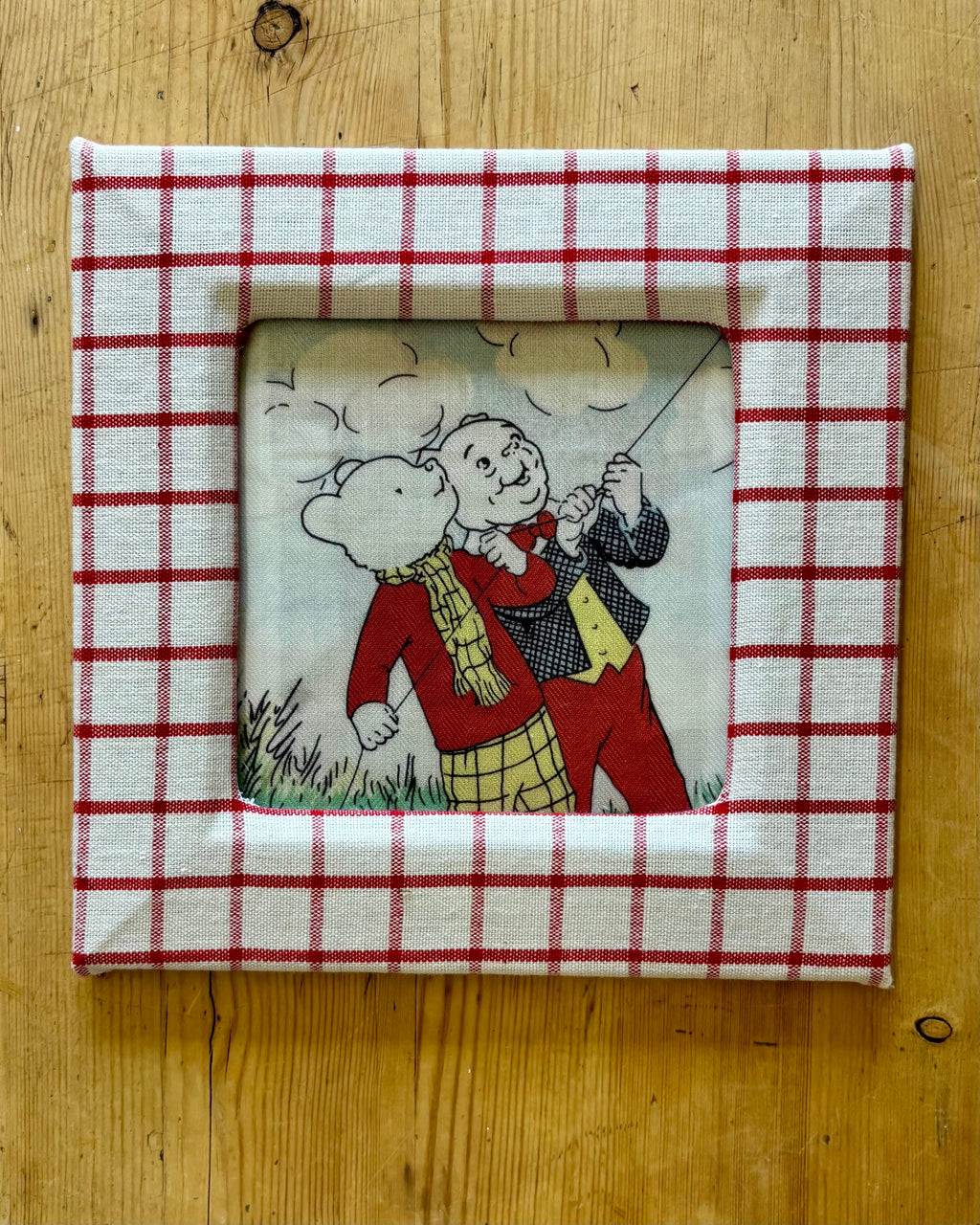 Set of 3 Vintage Rupert Bear Framed Linen Pictures