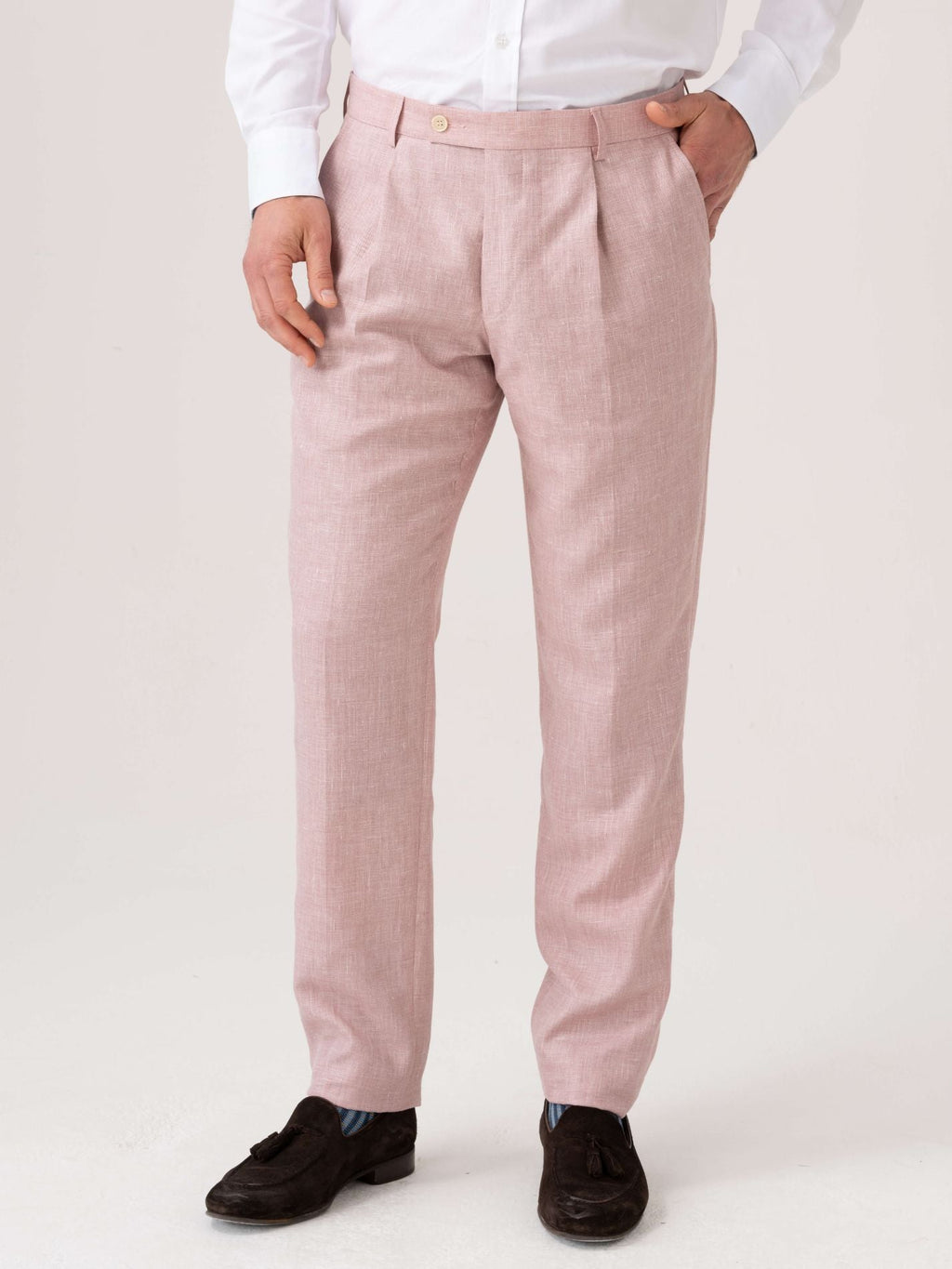 Dusty Pink Suit Trousers - Linen, Wool & Silk