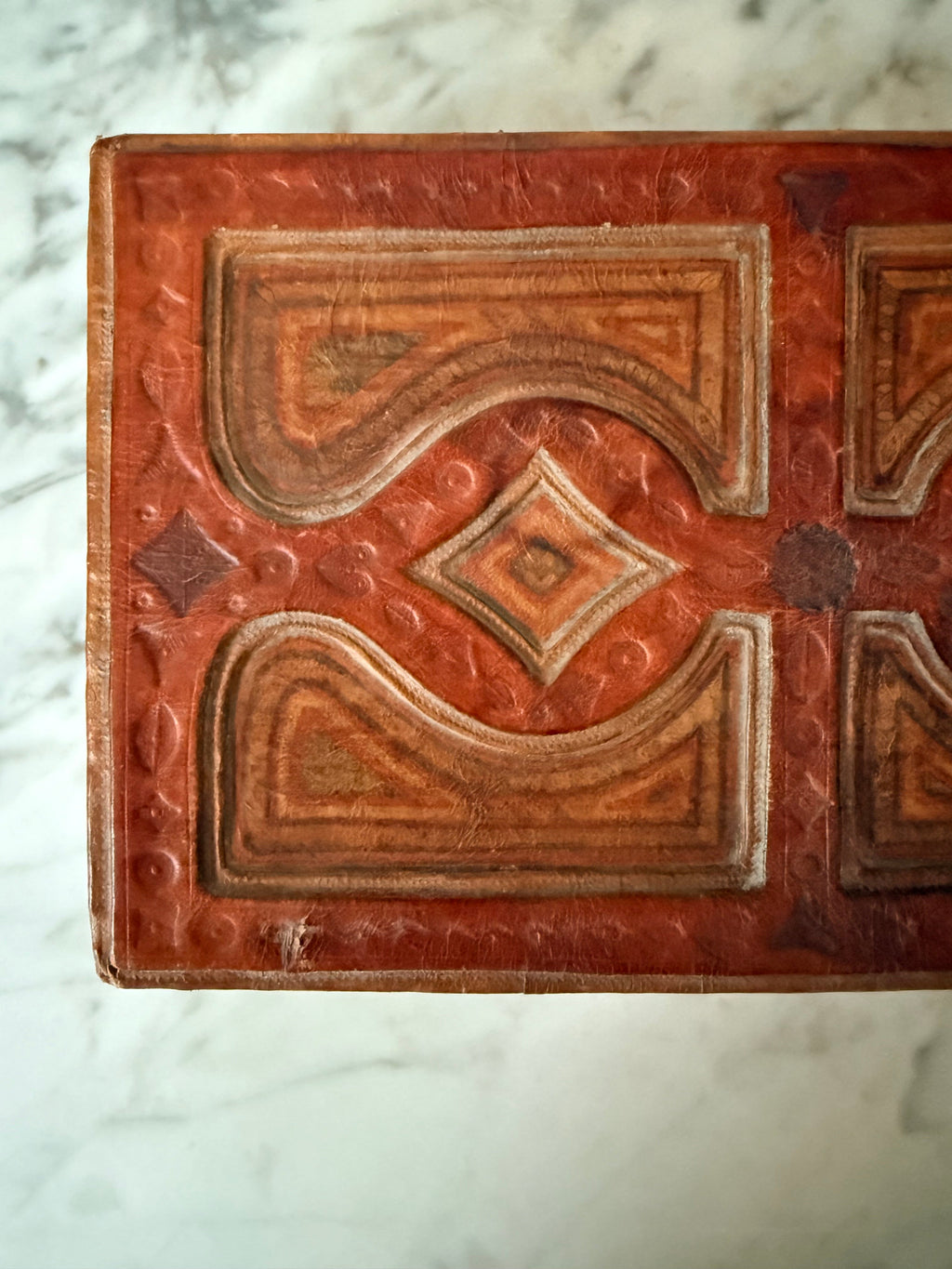 North African Hand-Tooled Leather Box, C1950