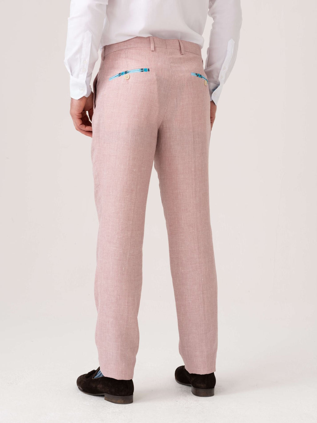 Dusty Pink Suit Trousers - Linen, Wool & Silk