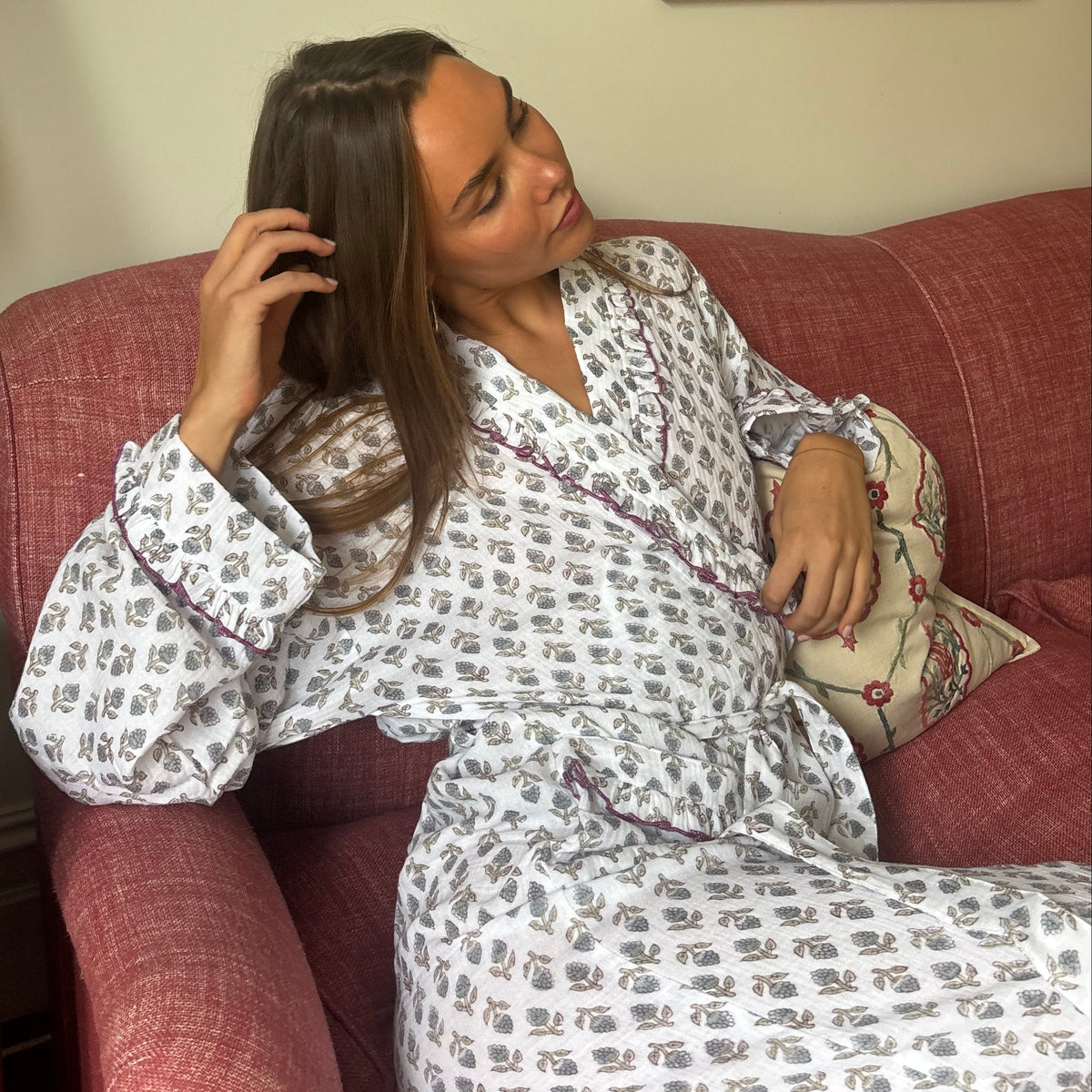 Tallis Blue Muslin Dressing Gown