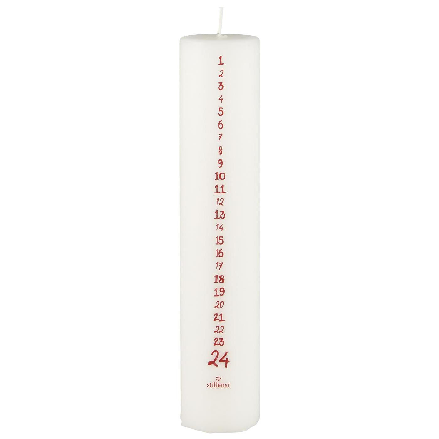 White Scandi Christmas Countdown 1-24 Pillar Candle