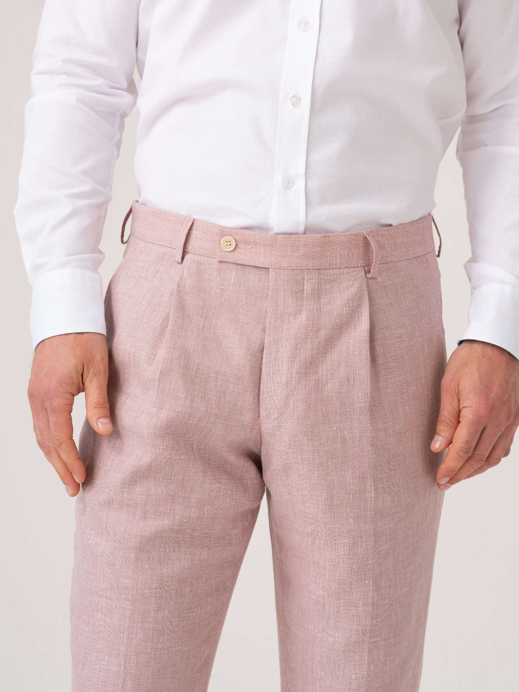 Dusty Pink Suit Trousers - Linen, Wool & Silk