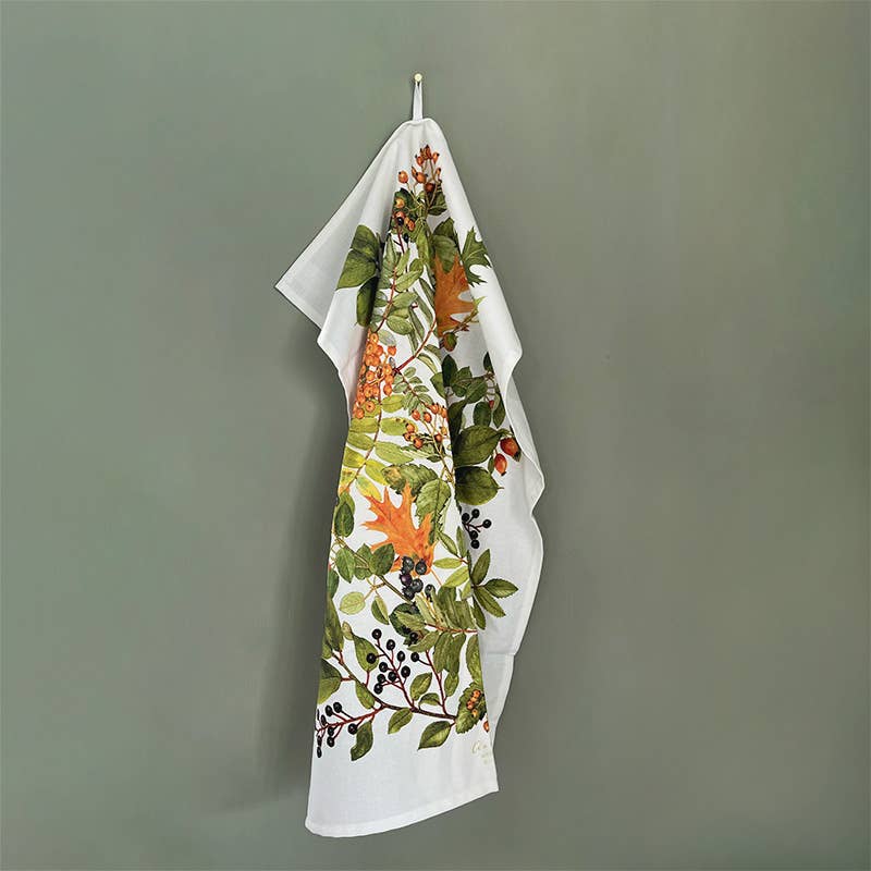 Organic Cotton Tea Towel | Autumn Foliage