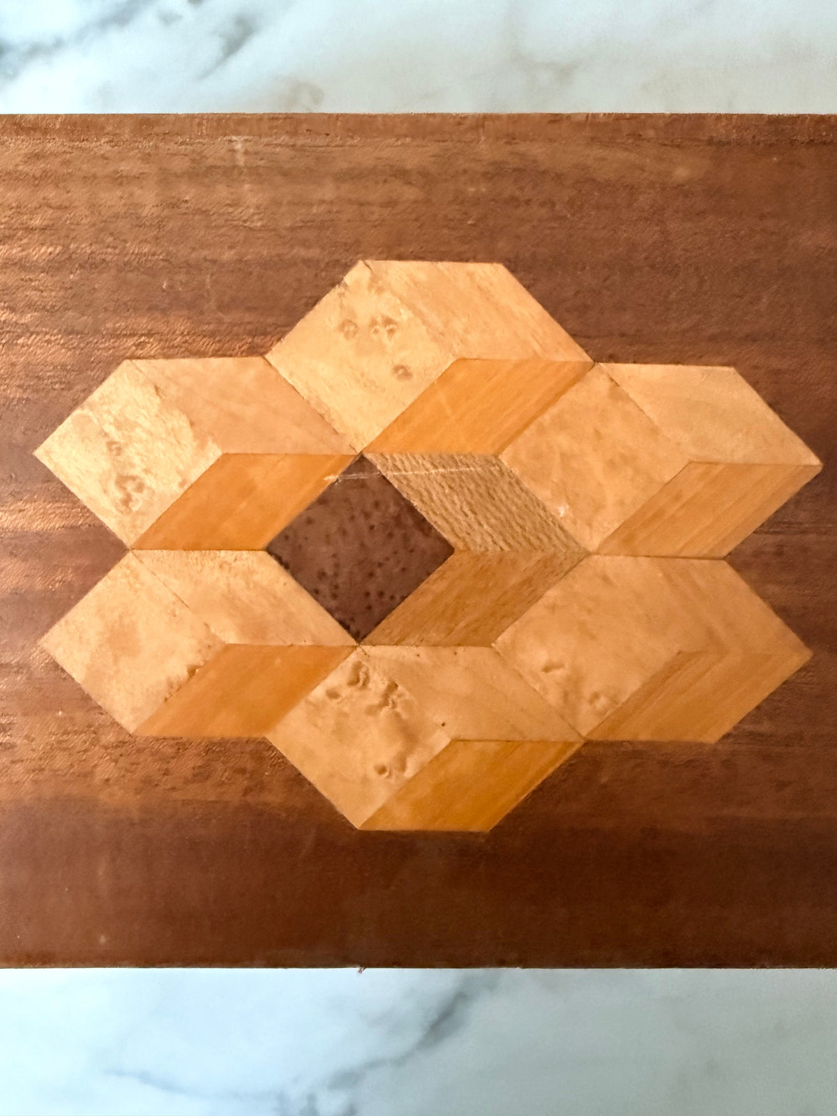 Antique Wooden Parquetry Box, C1920
