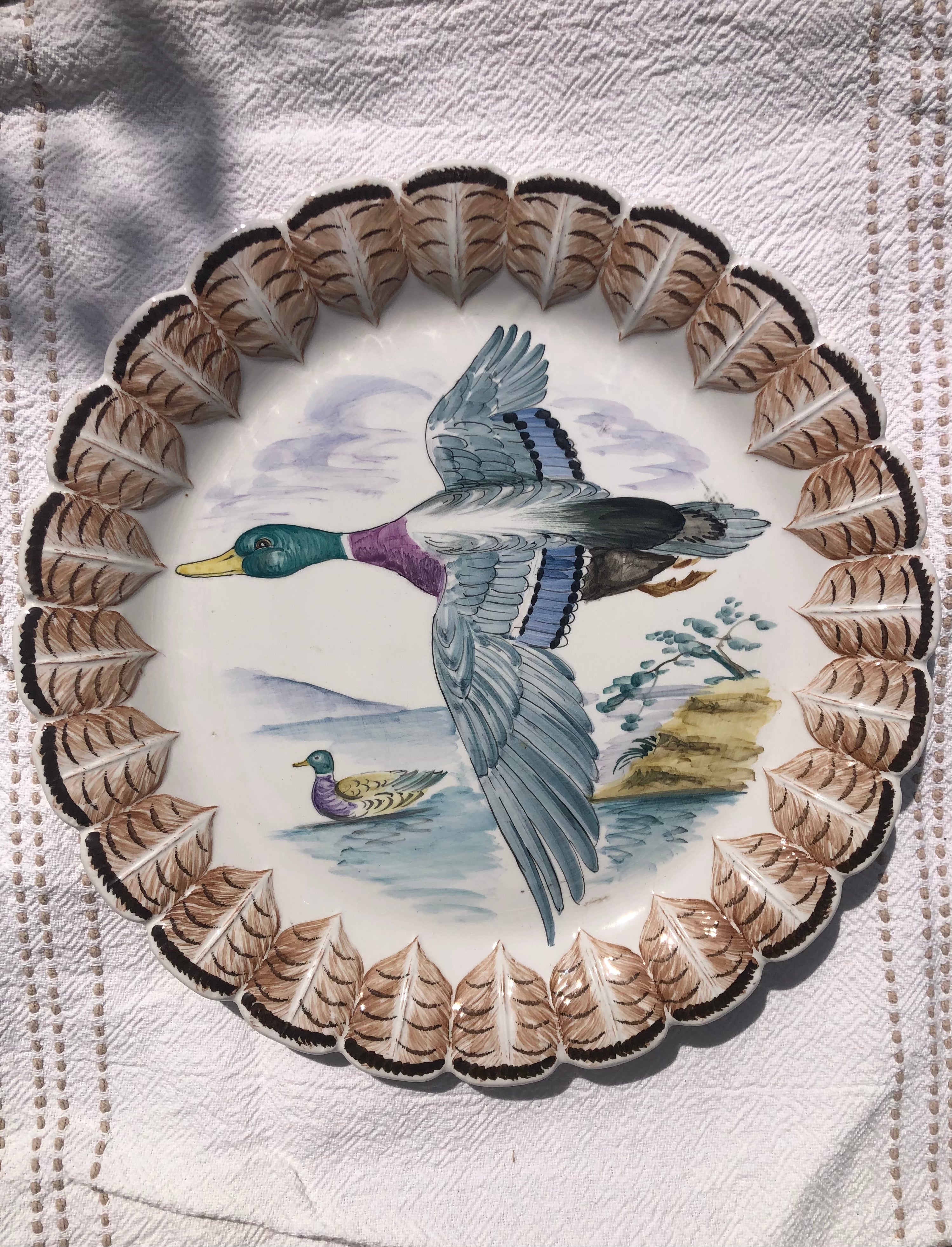 Vintage handpainted Italian decorative plate.