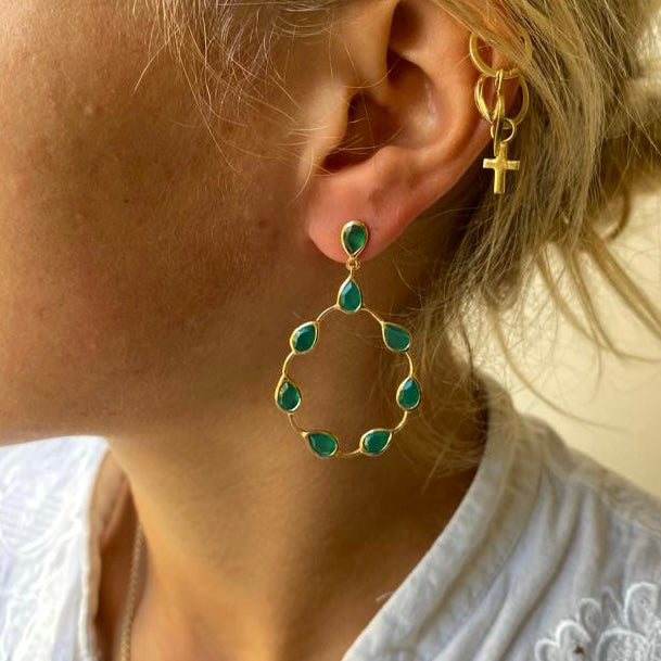 Tikka in Gold with Green Onyx