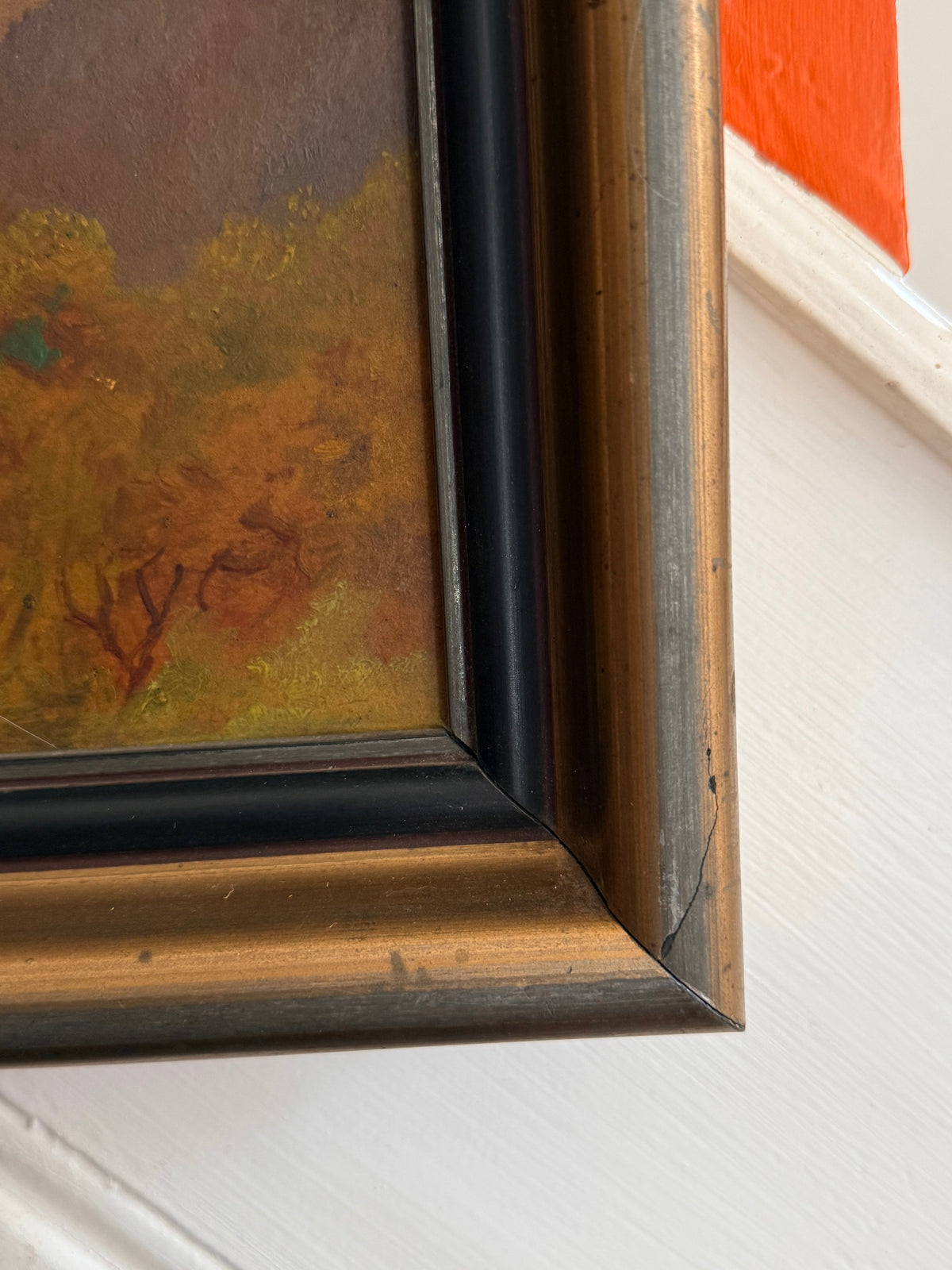 Early 1900s German Landscape: Oil on Wood Panel