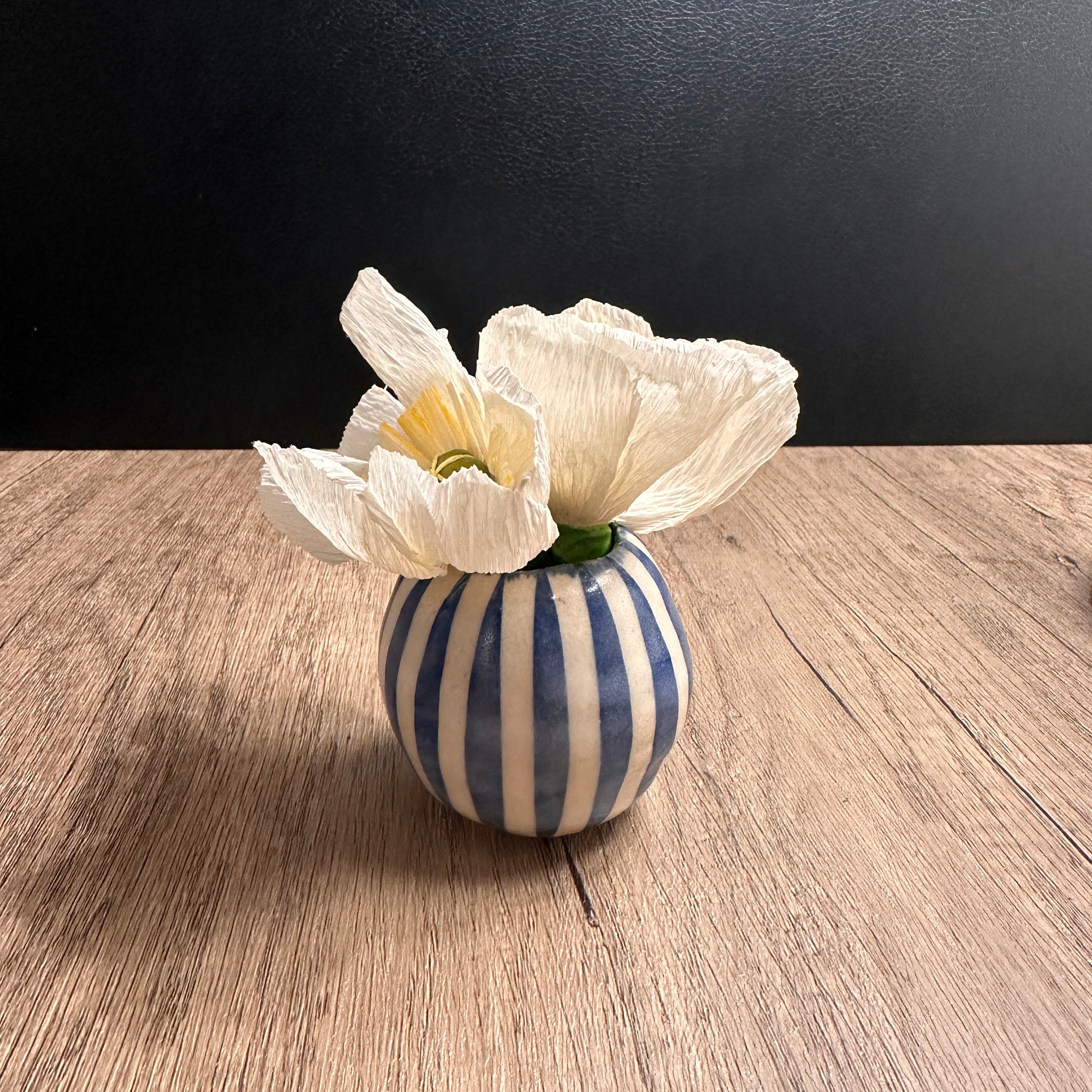 Blue Stripe Bud Vase