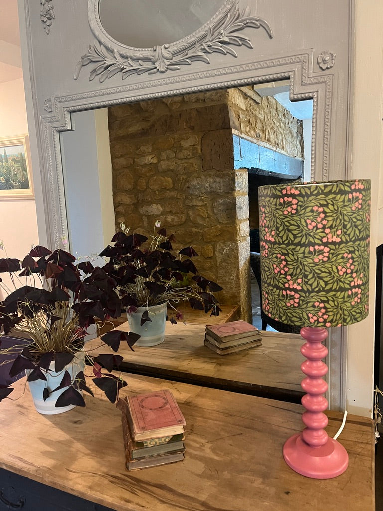 William Morris Inspired Pink & Green Lampshade
