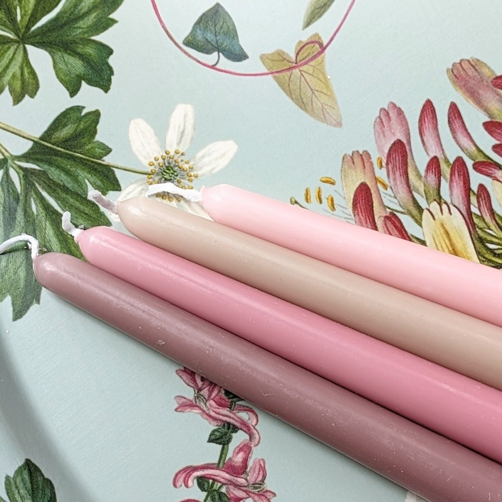 8 Tapered Dinner Candles | Pink Colour Mix