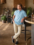 Light Blue Pique Cotton Polo