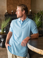 Light Blue Pique Cotton Polo
