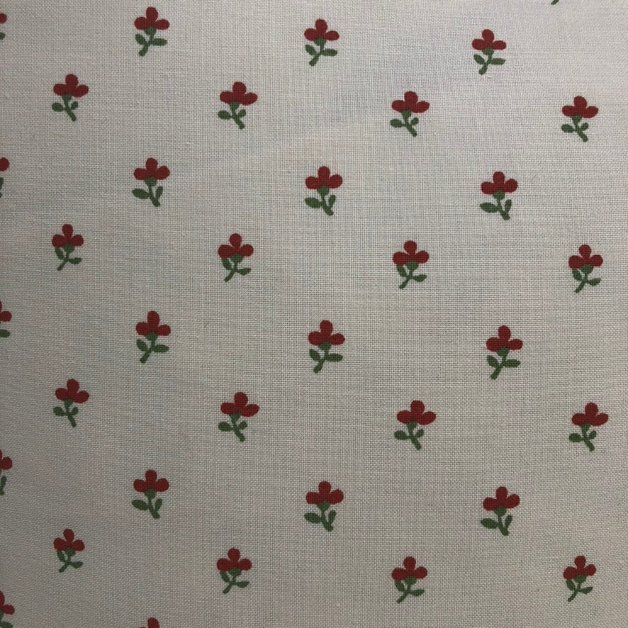 Handmade ruffle cushion in vintage Sanderson fabric.