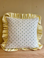 Handmade ruffle cushion from vintage Laura Ashley - Cottage Sprig and Lyme Regis