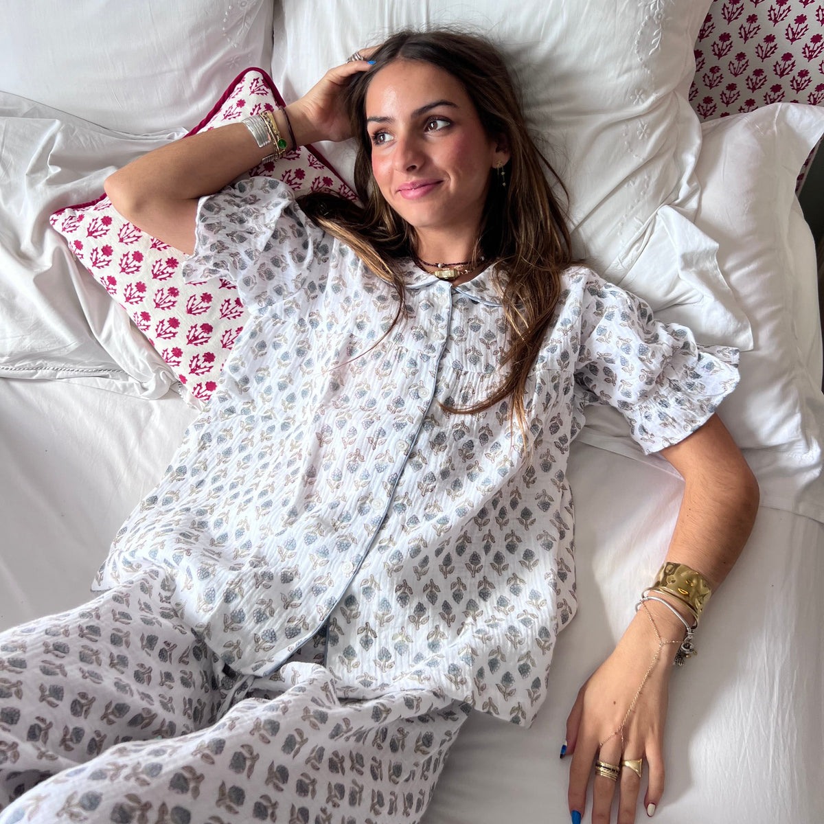 Tallis Blue Muslin Pyjamas