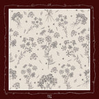 Dark Cherry Cow Parsley Scarf (Small) - 100% Silk