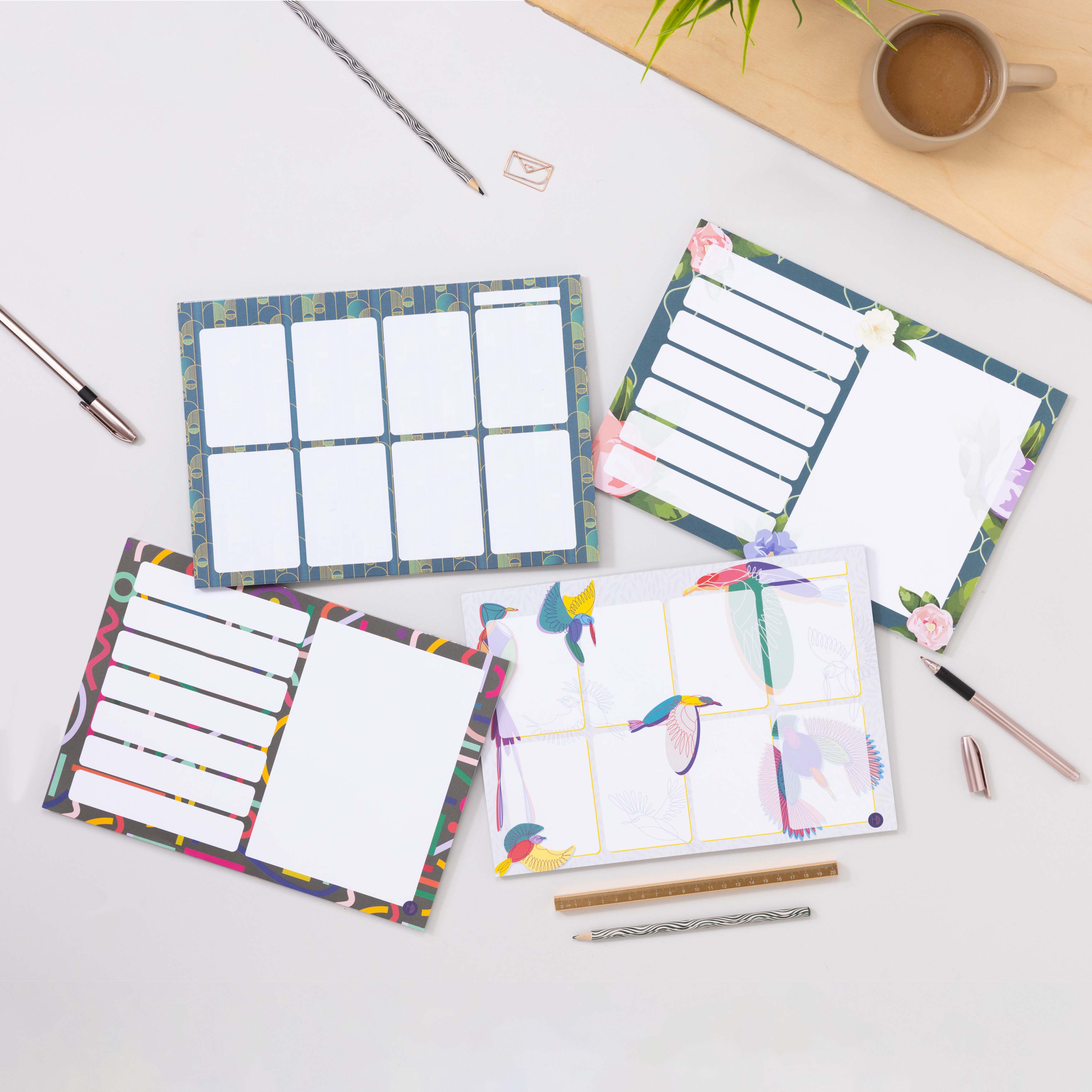 Floral Trellis A4 Weekly Meals/to-do Planner Pad
