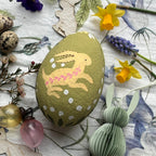 Hand Painted Paper Mache Easter Egg Container