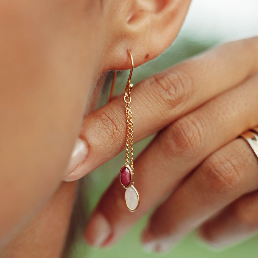 Lola Duals in Ruby and Rose Quartz