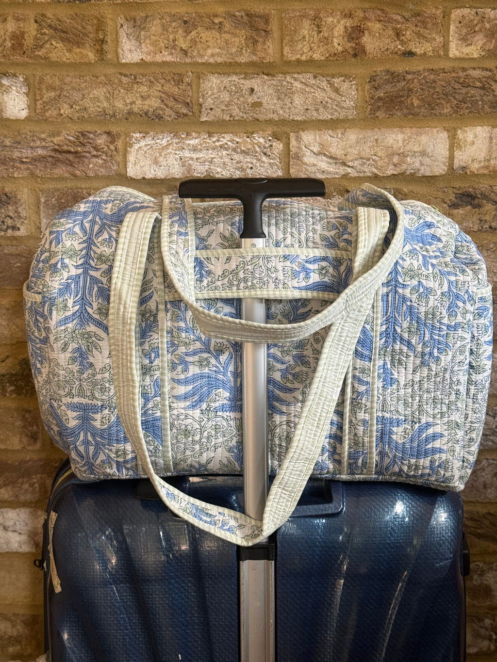 Meadow Mist Hand Block Printed Duffle Bag