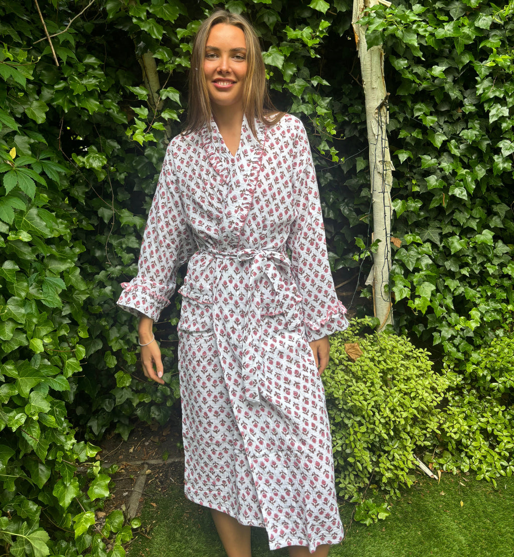 Milly Pink Muslin Dressing Gown