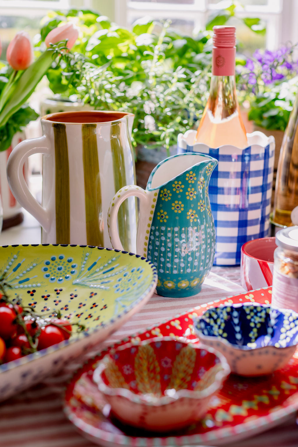 The Otis Ceramic Striped Jug