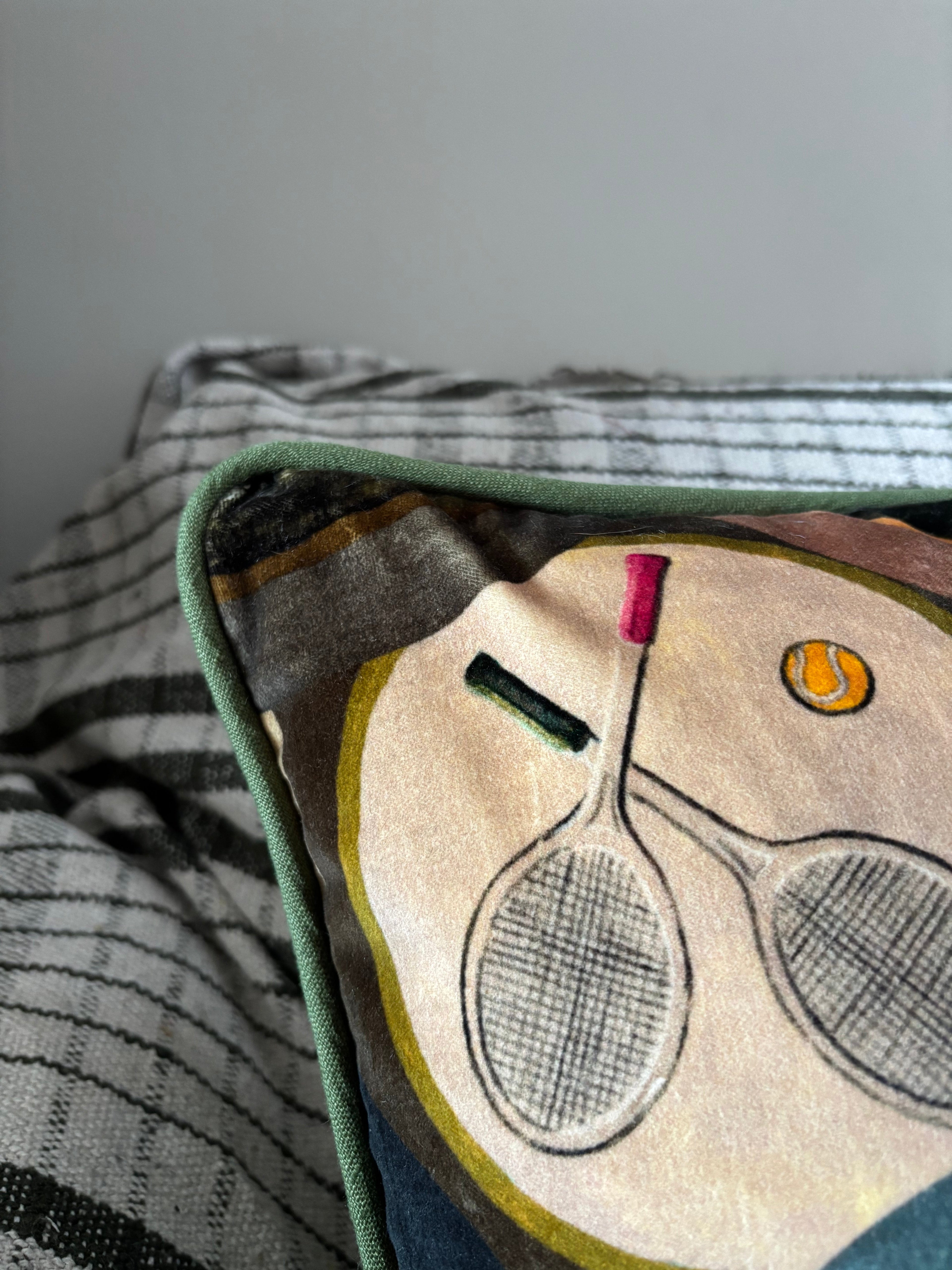 Mulberry "Sporting Life" cushion, 40 x 40cm