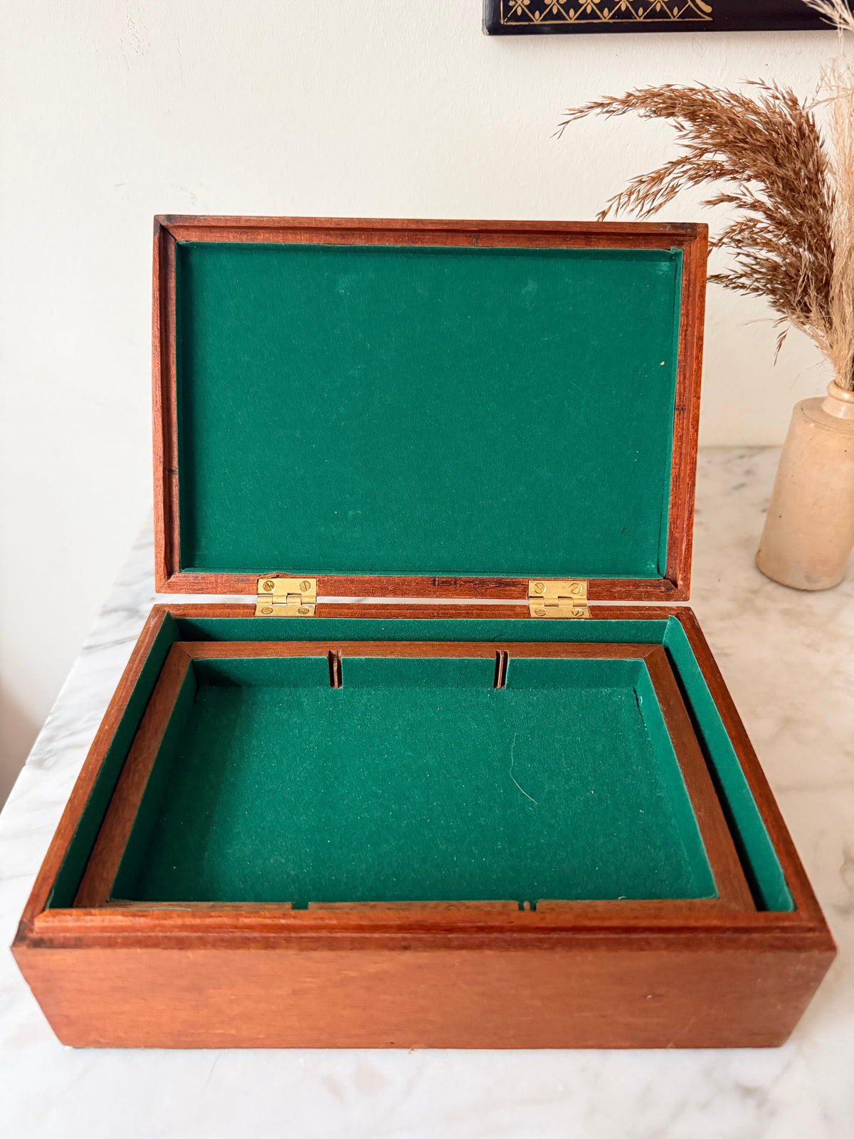 Antique Wooden Parquetry Box, C1920