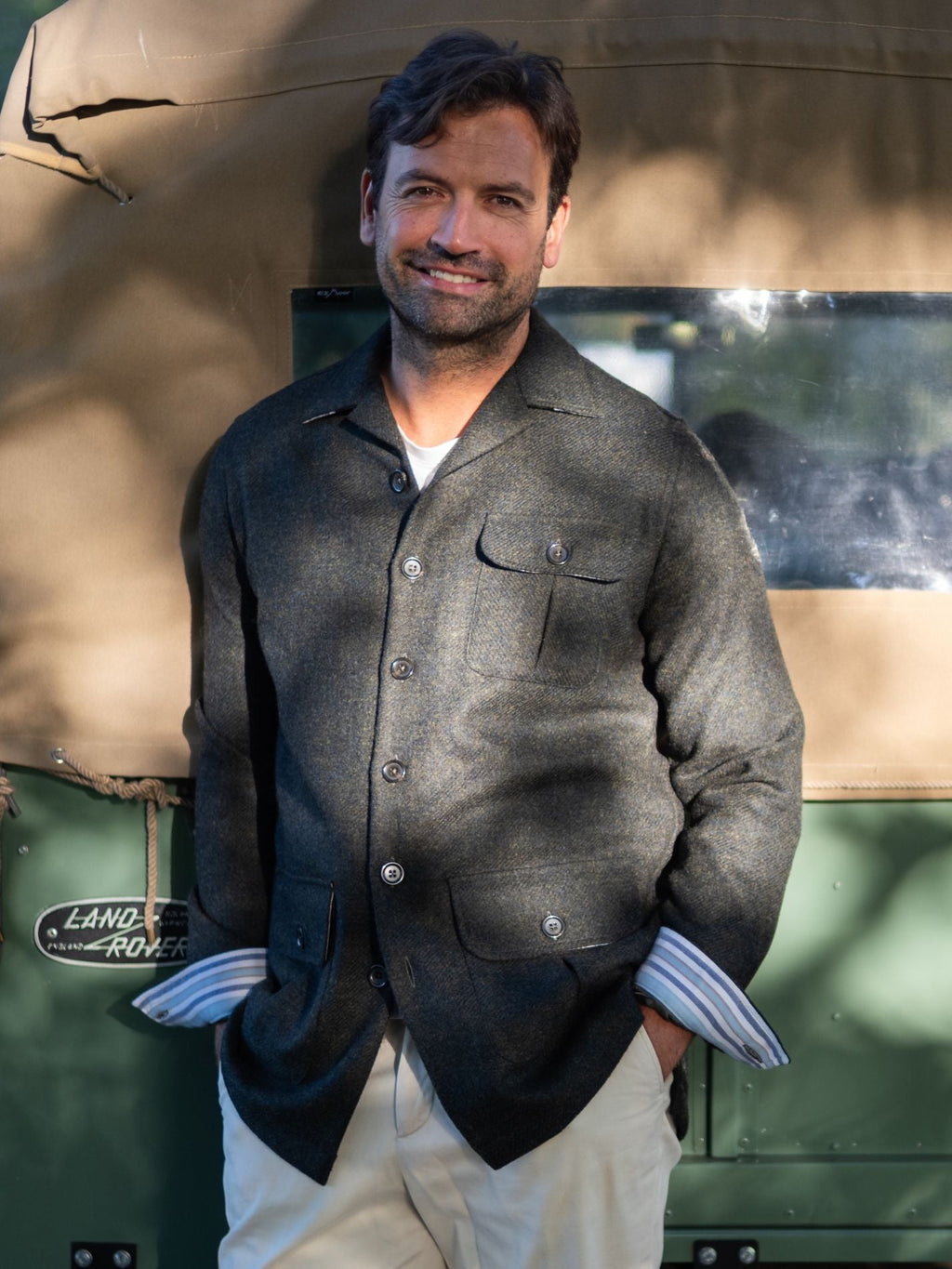 Wool Safari Jacket - Artillery Green