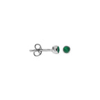 Acer Ear stud in Silver with Green Onyx