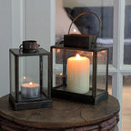 Glass & Aged Brass Lantern | 14cm | Scandi Hygge