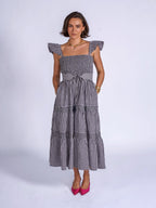 'ANDREA' DRESS IN BLACK GINGHAM