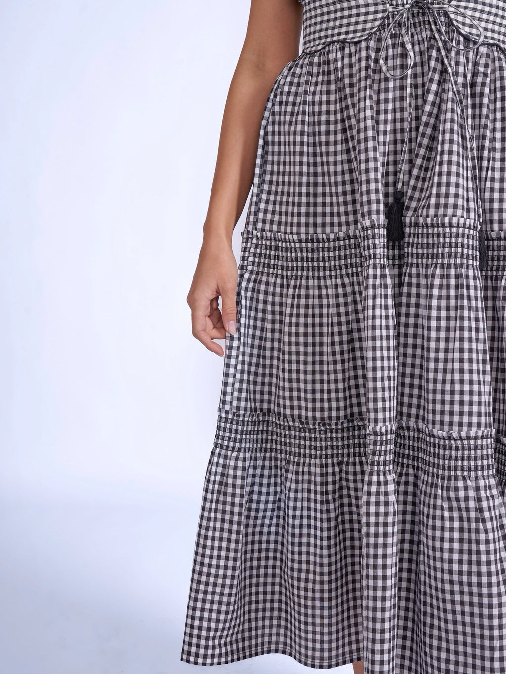 'ANDREA' DRESS IN BLACK GINGHAM