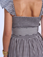 'ANDREA' DRESS IN BLACK GINGHAM