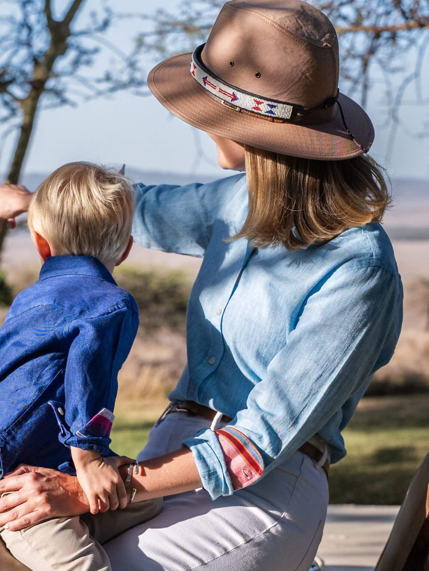 Women's Anga Blue Linen Shirt