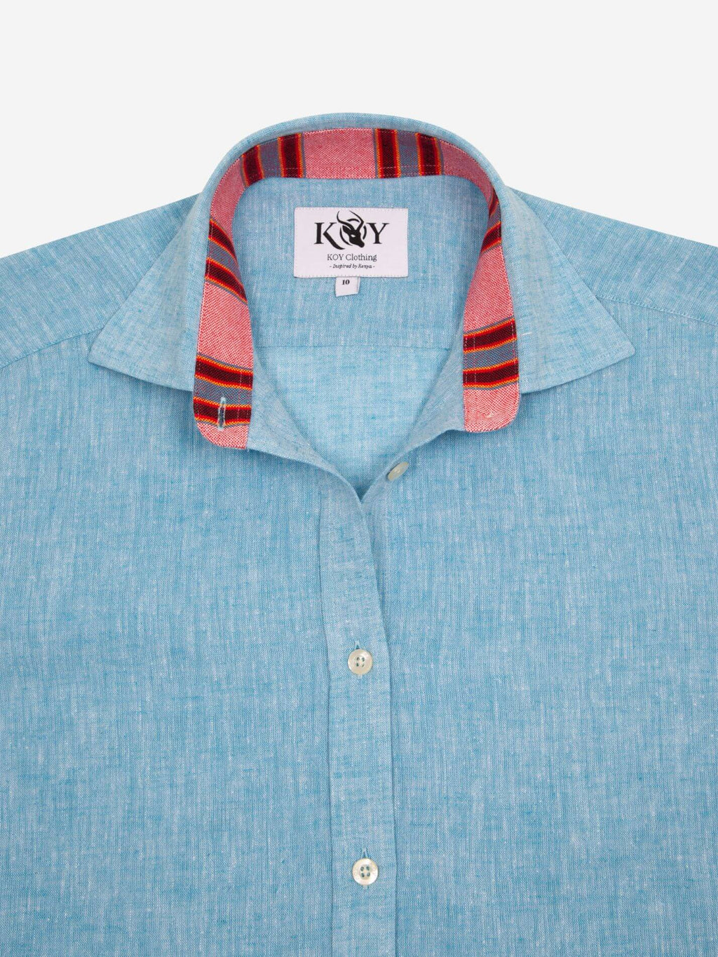 Women's Anga Blue Linen Shirt