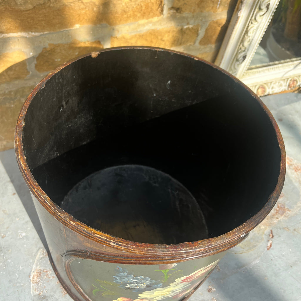 Antique English Tole Bin/Walking Stick Stand